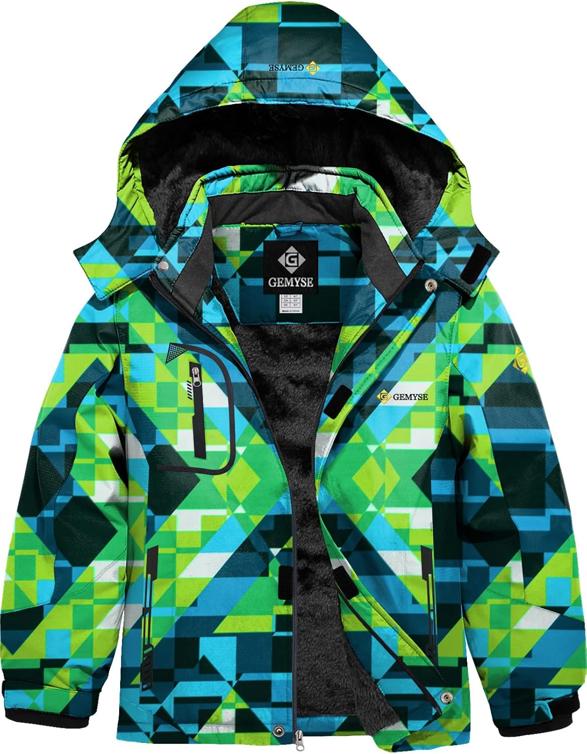 GEMYSE Boy’s Waterproof Ski Snow Jacket Fleece Windproof Winter Jacket with Hood GEMYSE Boy’s Waterproof Ski Snow Jacket Fleece Windproof Winter Jacket with Hood