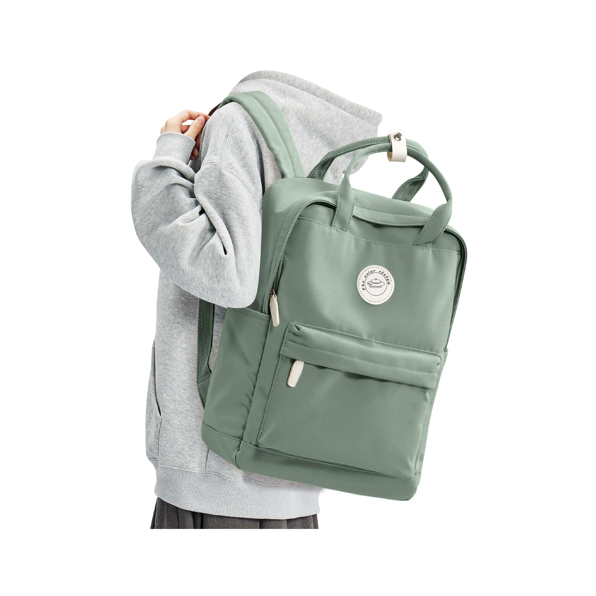 Light Green School Backpack for Women Teen Girls, Bookbag College Student Backpack for School Men Boys, Mochilas Escolares Casual Daypack Lightweight Book Bag