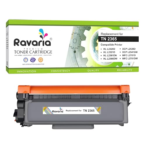 Ravaria TN 2365 Toner Cartridge Compatible for Brother Printer HL- L2320D, L2321D, L2361DN, L2366DW, DCP-L2541DW, L2520D, MFC-L2701D, L2701DW (TN 2365 Toner Pack of 1)