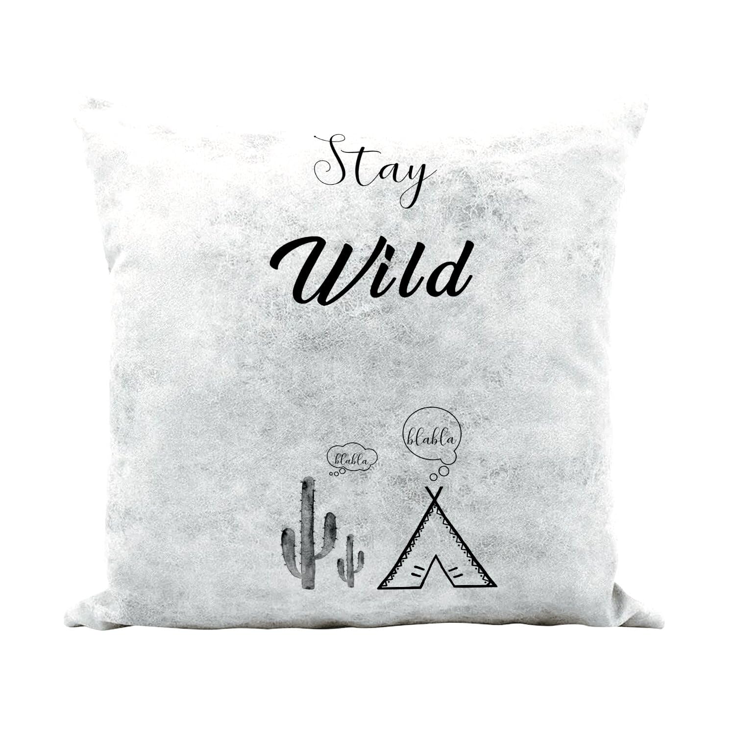Coussin similicuir blanc imprimé tipi 40x40 cm cadeau idéal crémaillère
