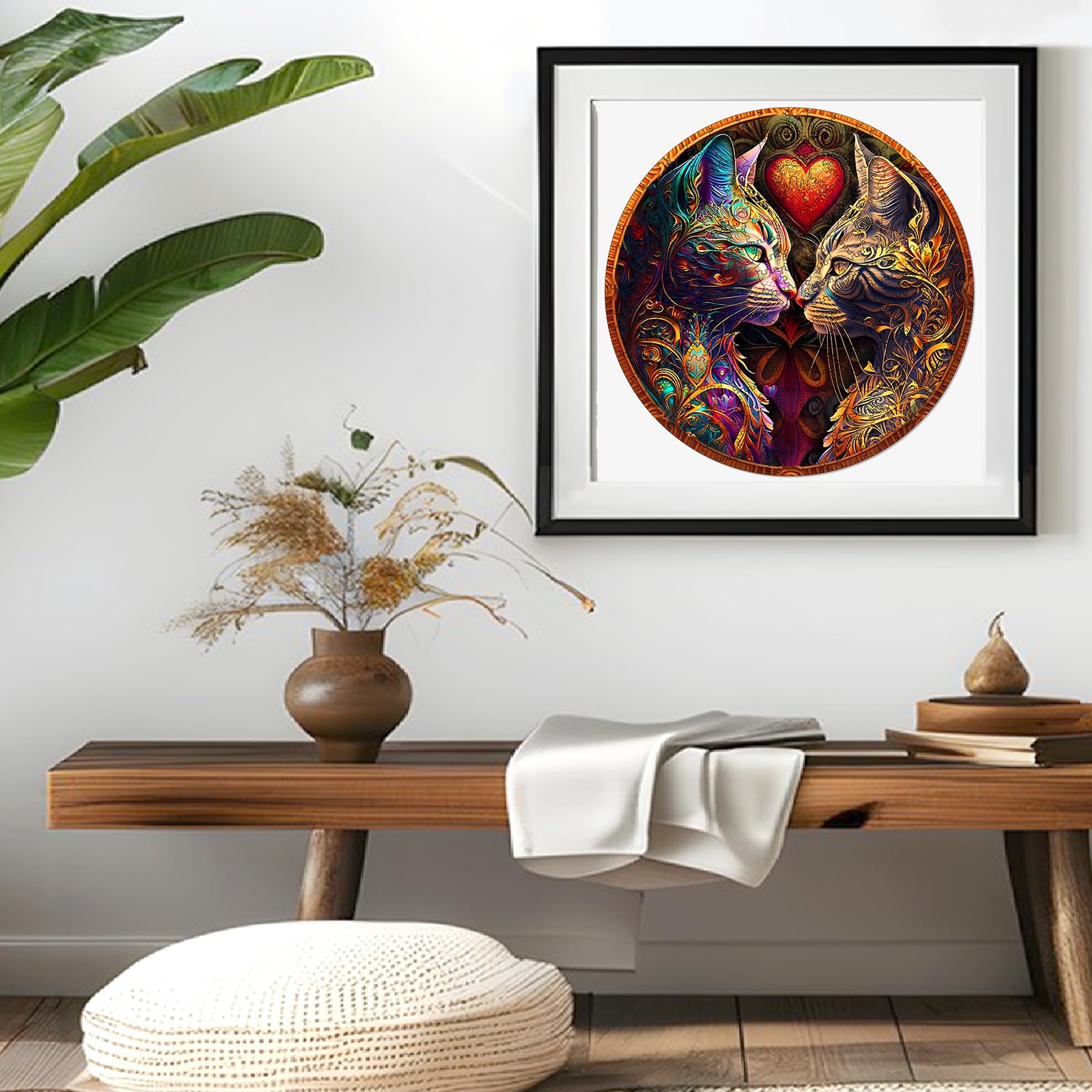 Puzzle In Legno 200 Pezzi A Forma Unica – Mandala Sole E Luna – Regalo Antistress Per Adulti E Bambini 12+