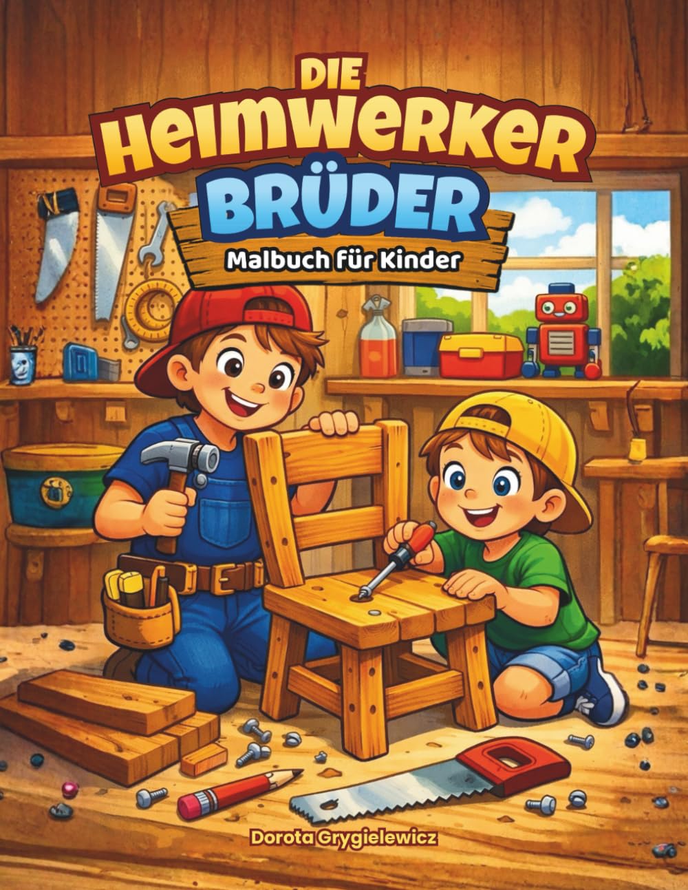 Die Heimwerker Brüder Malbuch für Kinder: Eine Malvorlage über zwei Brüder, die gerne basteln, für Kinder ab 6 Jahren, Heimwerker-Thema für Jungen