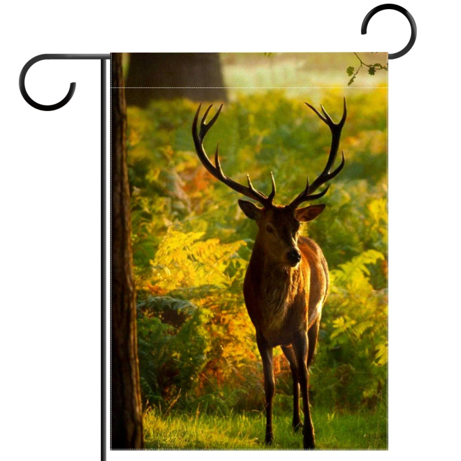 ShineSnow Gartenflagge ‚Hirsch Im Wald‘ – 71,1x101,6 Cm, Doppelseitig, Aus Polyester, Für Terrasse & Garten