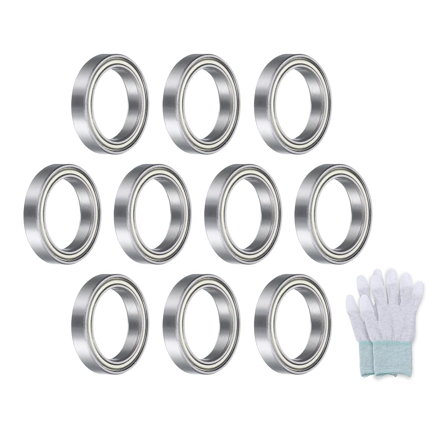 Uxcell Deep-Groove Ball Bearings, 2mm x 6mm x 2.5mm, Double Metal Sealed, 10Pcs