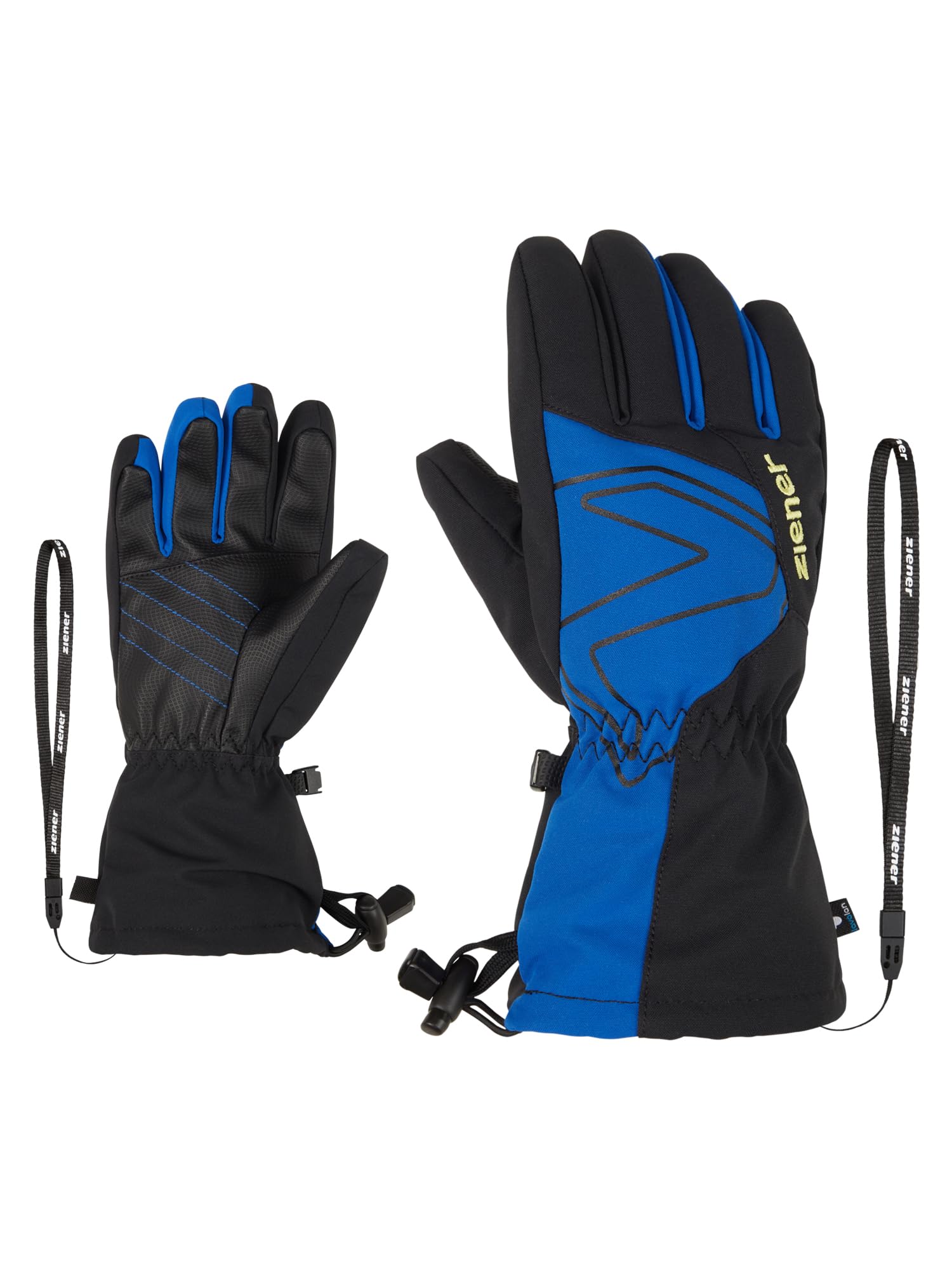 Ziener Kids Laval Ski Gloves/Winter Sports | Waterproof, Long Cuff, Cobalt Blue, 7