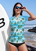 Vista 42 de BesserBay Women’s Rash Guard Shirt UPF 50+ Half Zip Short Sleeve Quick Dry Swim Shirt Swimsuit Tops