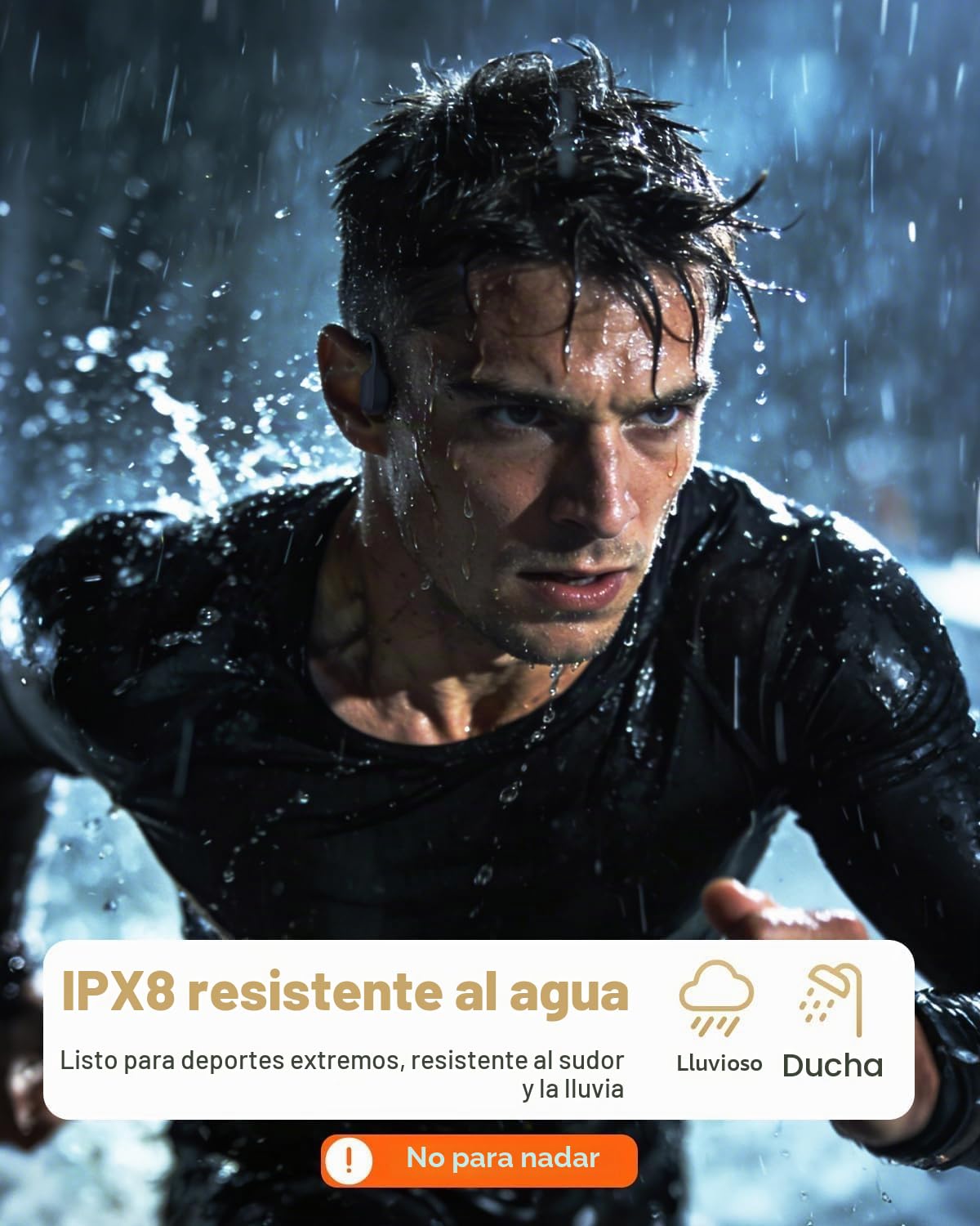 ANSTEN Auriculares Conducción Ósea Bluetooth 6.0 IPX8 Impermeable | Auriculares Óseos Inalámbricos Deportivos Open-Ear, Auriculares Deportivos Bluetooth para Running, Fitness, Ciclismo