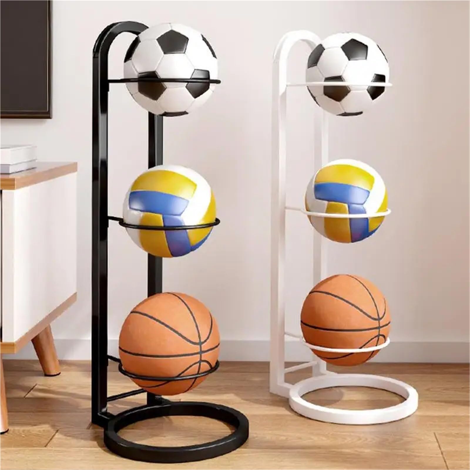 Multi-Layer Indoor Basketball Storage Rack - Vielseitiger Sportballhalter für Fußball, Volleyball & mehr - Ideal für Kindergarten & Spielzimmer