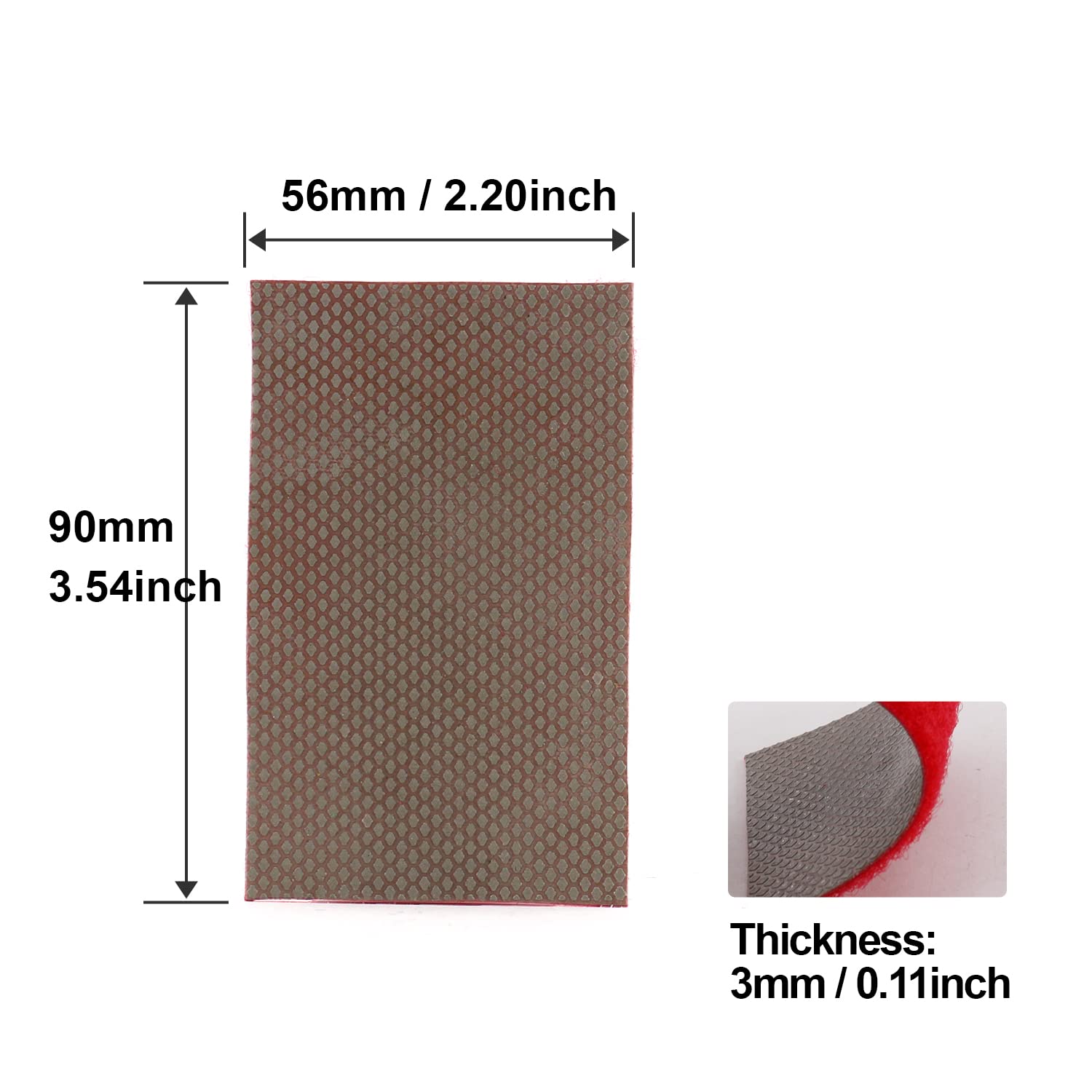 2pcs Diamond Sandpaper Polishing Abrasive Paper,Hook Loop Back Electroplated Hand Polishing Sheet for Concrete Granite Glass(60 Grit)