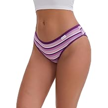 Allegra K Women Colorful Striped Low-Waisted Breathable Bikini Briefs