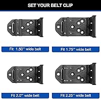 Vista 5 de Funda OWB compatible con Glock 43/43X (solo compatible con modelos estándar), no compatible con versiones MOS 43X o riel, clip de cinturón ajustable