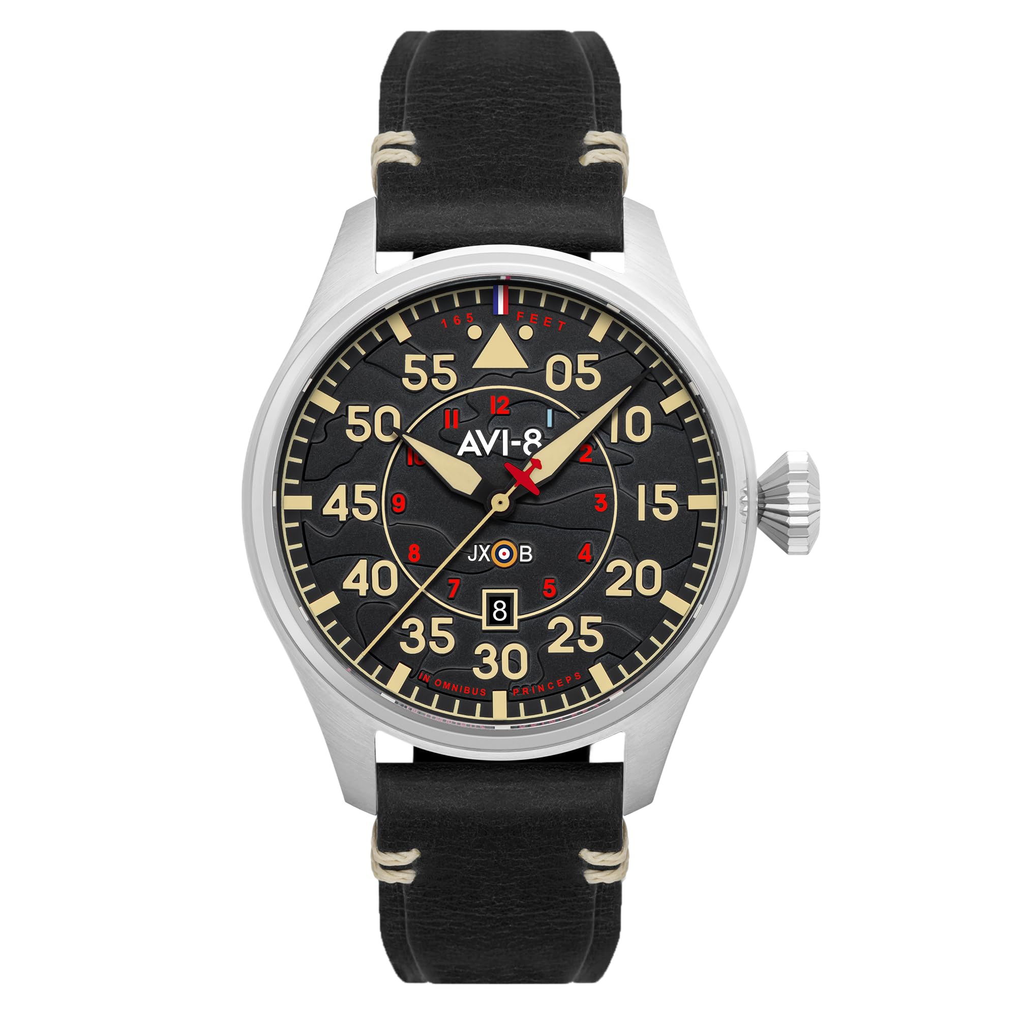 AVI-8 Hawker Hurricane Clowes Orologio da uomo 46 mm automatico Night Reaper edizione limitata con cinturino in pelle AV-4097