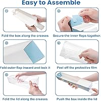 Vista 8 de 50 Pack 12x2.2x2 Inch Chocolate Covered Strawberry Boxes with Clear Window Packing for Macaron, Truffle, Cookie & Bakery Boxes