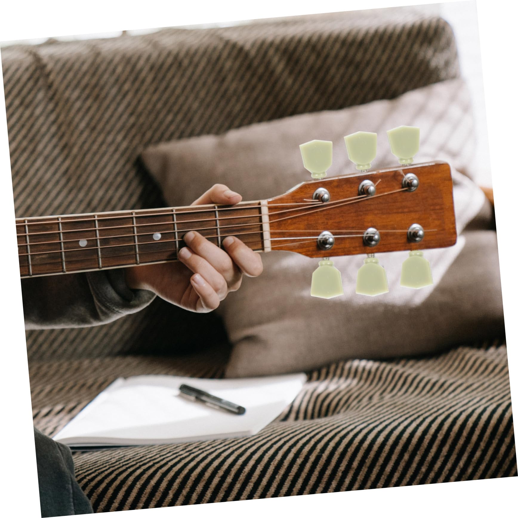 ibasenice 18pezzi Chiavi Di Accordatura Per Chitarra Folk Meccaniche Per Chitarre Elettriche e Acustiche Facili Da Installare e Resistenti Design Elegante Acciaio Ricambi Per Musicisti