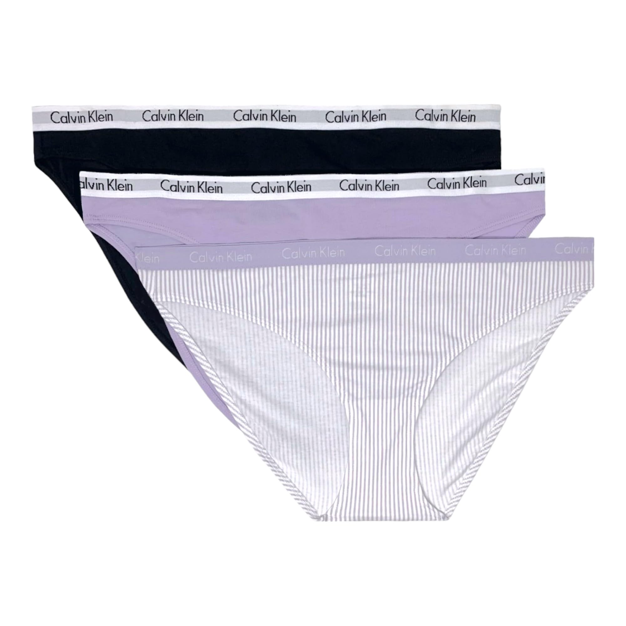Calvin Klein Carousel Logo Cotton Bikini Panty 3 Pack sous-vêtement de Type Bikini Femme (Lot de 3)