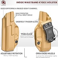 Vista 4 de Amberide Funda Glock 20 IWB, funda de transporte oculta Kydex para Glock 20/21/22 Gen3-5, lista para estándar y óptica, retención Posi-Click