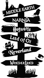 Storybook Peter pan Narnia Alice Road Sign Vinyl Sticker Home Movie Decor (28