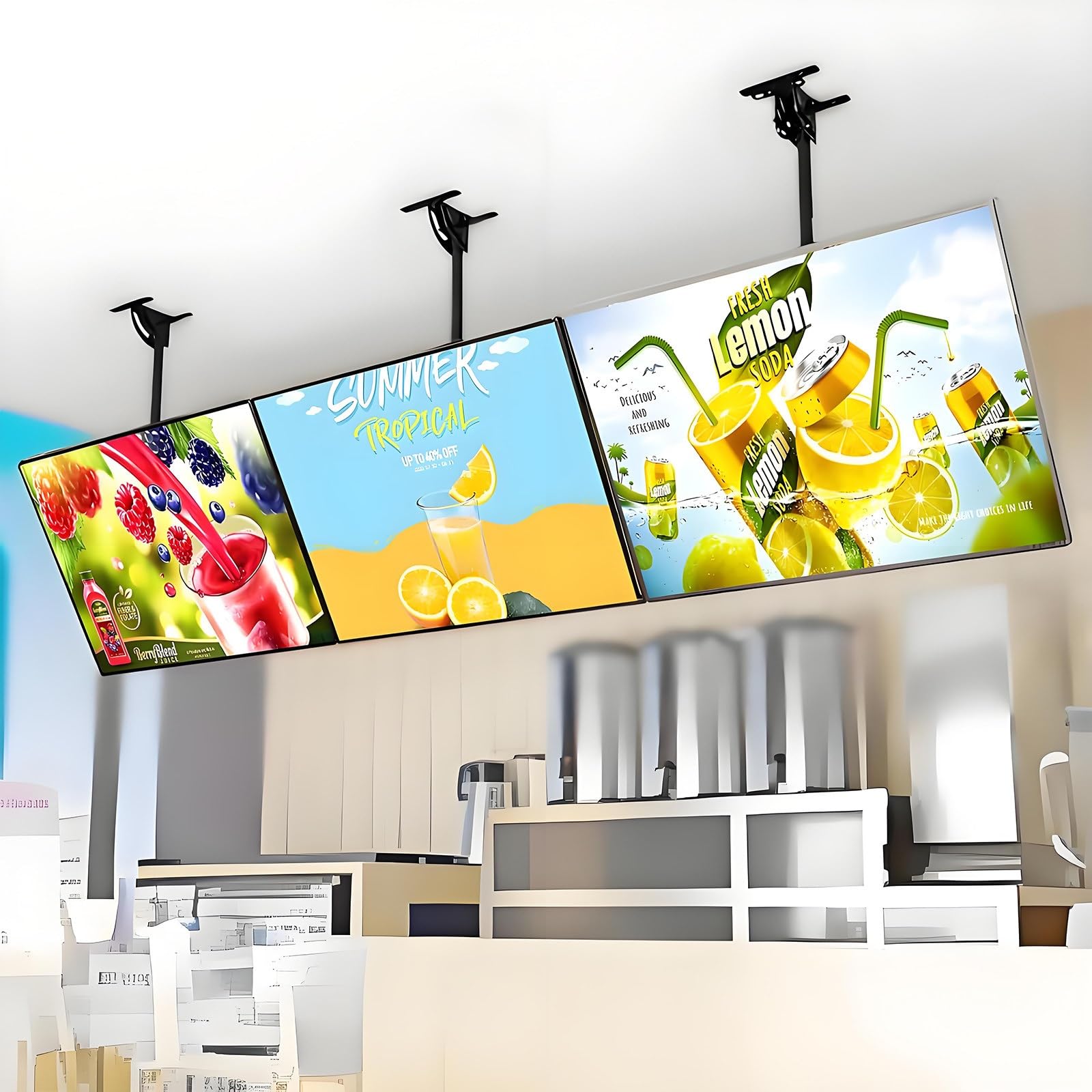 Wyświetlacz LED Light Box, wąska ramka zatrzaskowa do montowanych na ścianie podświetlanych tablic menu, idealna do restauracji i kawiarni