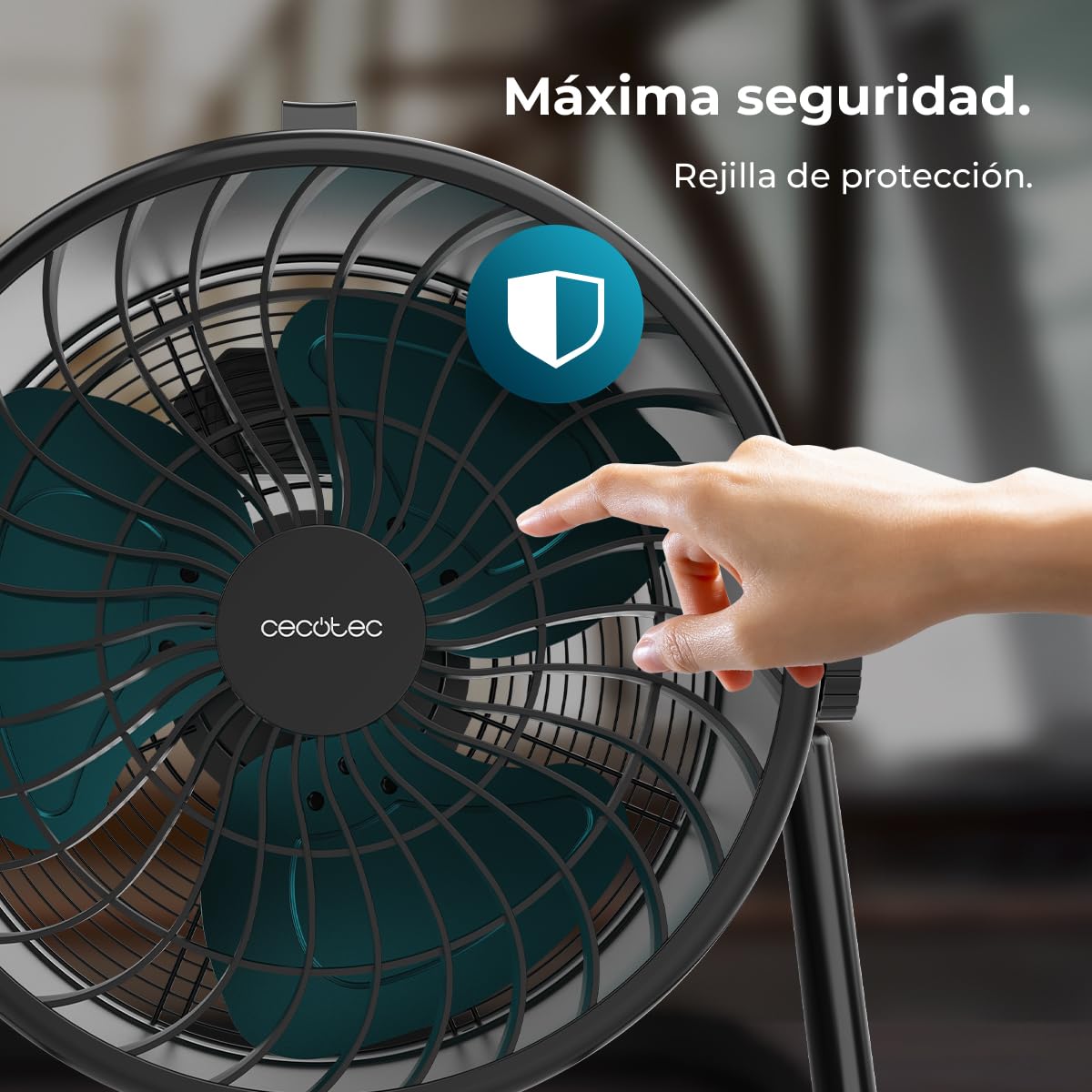 Cecotec Ventilador de Suelo Industrial Proindustry Flowcannon. 140W, Carcasa Metálica, 3 Velocidades, 1300Rpm, Flujo de Aire 4800m³/h, Rejilla De Protección, Diseño Estable, Inclinación Ajustable