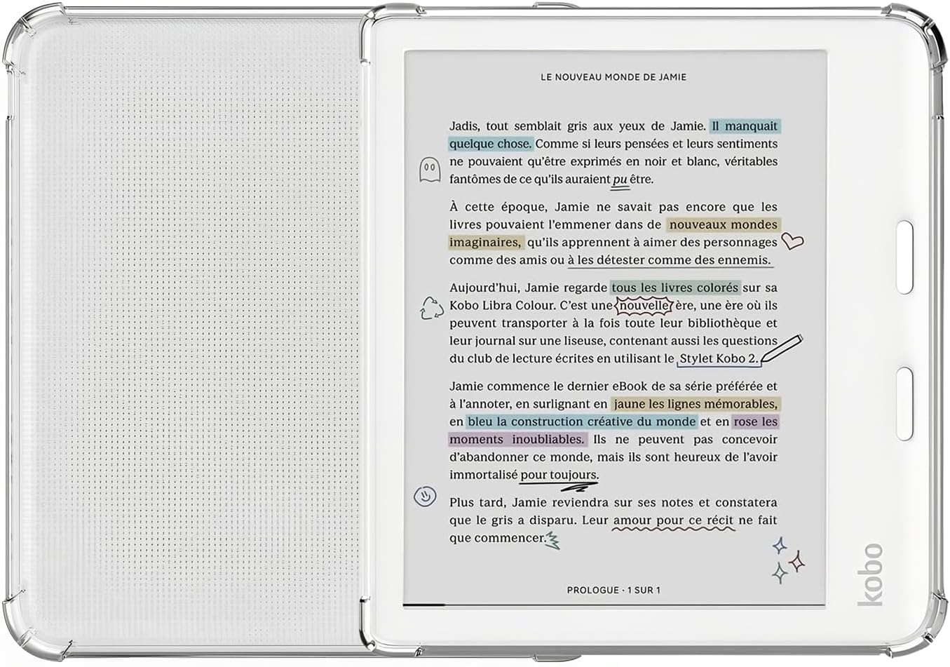 Reinforced Corners Libra Case/Libra Colour Case Leightweight 7 inch Clear Cover for Kobo Libra 2 / Libra Colour