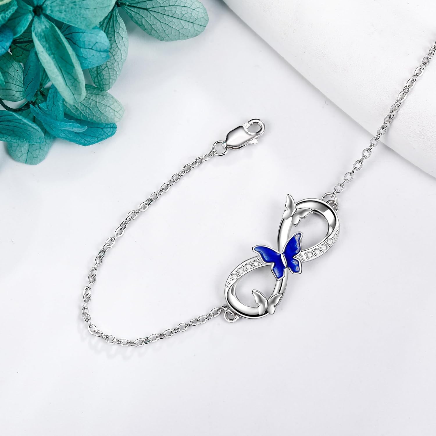 Infinite Butterfly/Hamsa/Compass/Wave/Turtle/Jewish Star of David/Orca Bracelet 925 Sterling Silver Jewelry Birthday Jewelry for Women