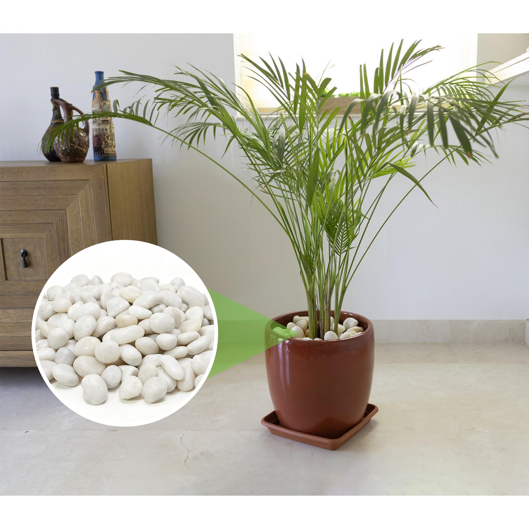 Mr. Fireglass Galets décoratifs blancs polis pour aquarium gravier rivière roches pour aménagement paysager, remplissage de vase, aquarium, 0,95 cm, 4,5 kg