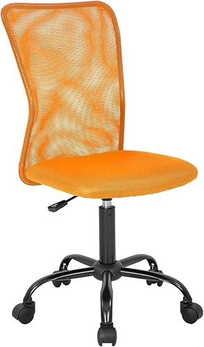 Miniatura 8 de BestOffice Silla Ergonómica de Oficina Silla de Escritorio Silla de Computadora de Malla Sin Brazos con Soporte de Espalda Moderna Silla Giratoria