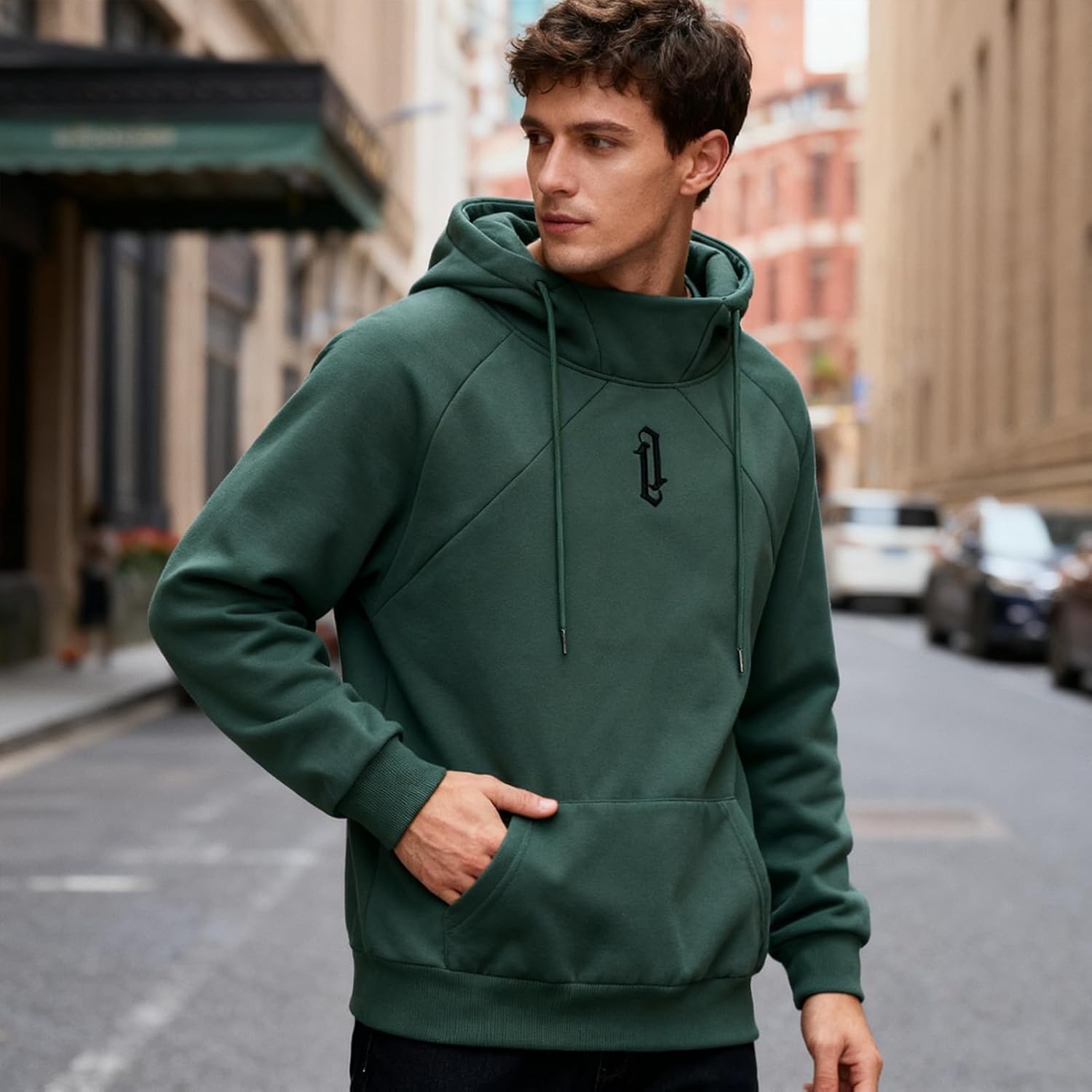 Fleece Hoodies for Men High Neck Sweatshirts Casual Loose Fit Lightweight Techwear Pullover Fall Winter - Image 6