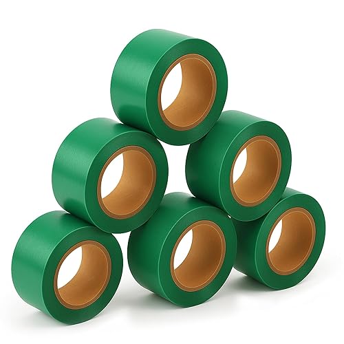 Paquete de 5 cintas de señalización verde, 1 pulgada x 750 pies de longitud, cinta de levantamiento altamente visible para marcar y barricar, cinta