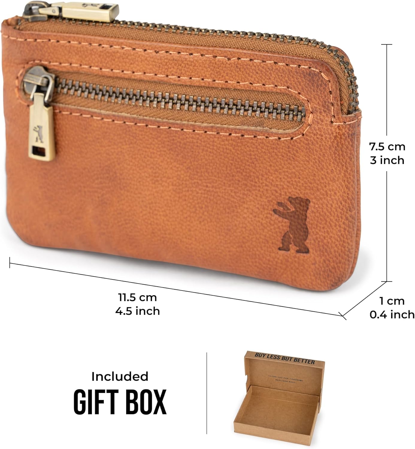 BERLINER BAGS Vintage Leather Key Case Eli, Key Bag Key Organizer Small for Men and Women - Brown image 7 of 9 B0BYNZ9WR1