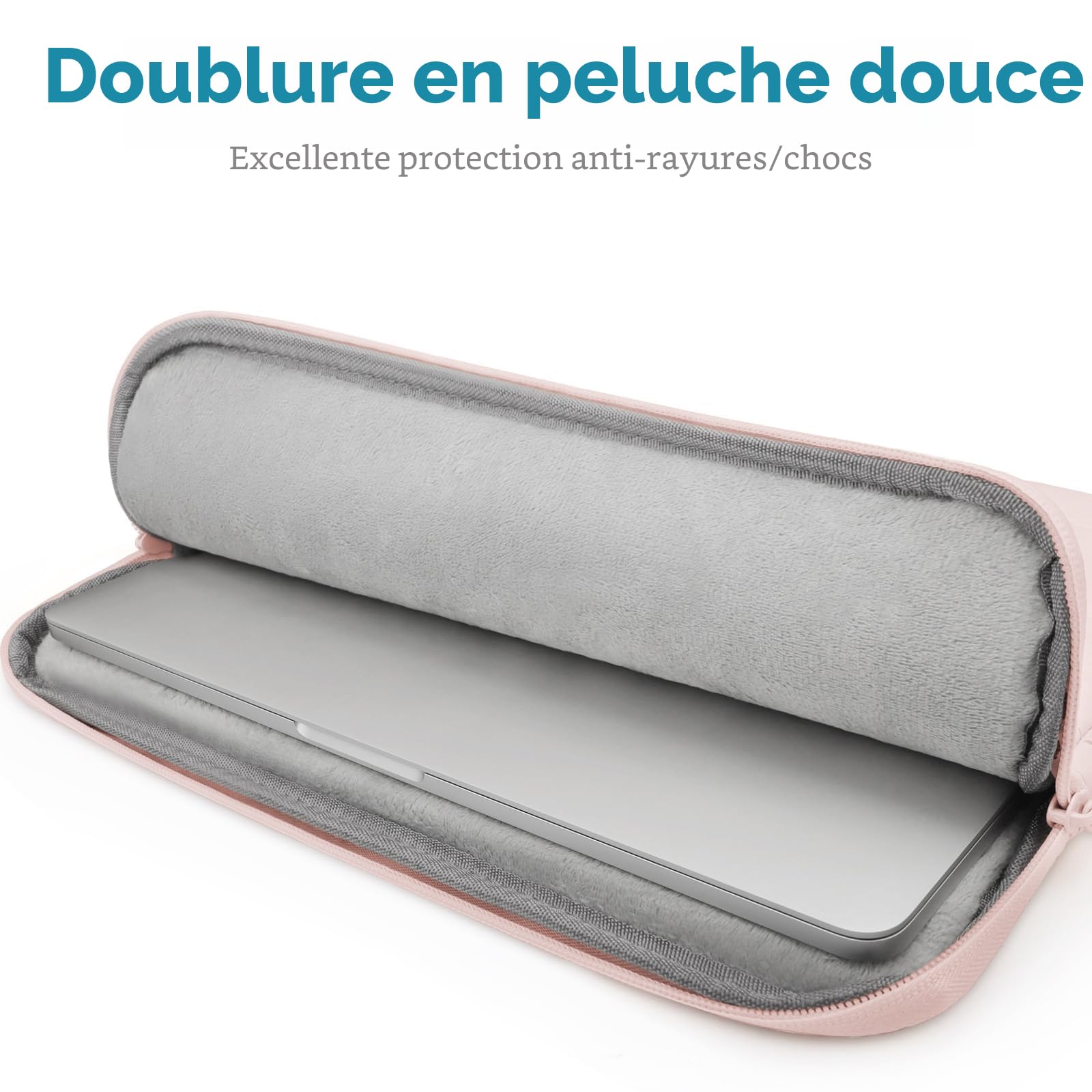 TECOOL Puffy Housse 13-13,3 Pouces pour MacBook Air 13 M5 M4 M3 M2 M1 2026-2018, MacBook Pro 13/14 M4 M3 M2 M1 2025-2016, Pochette Ordinateur PC Portable Rose