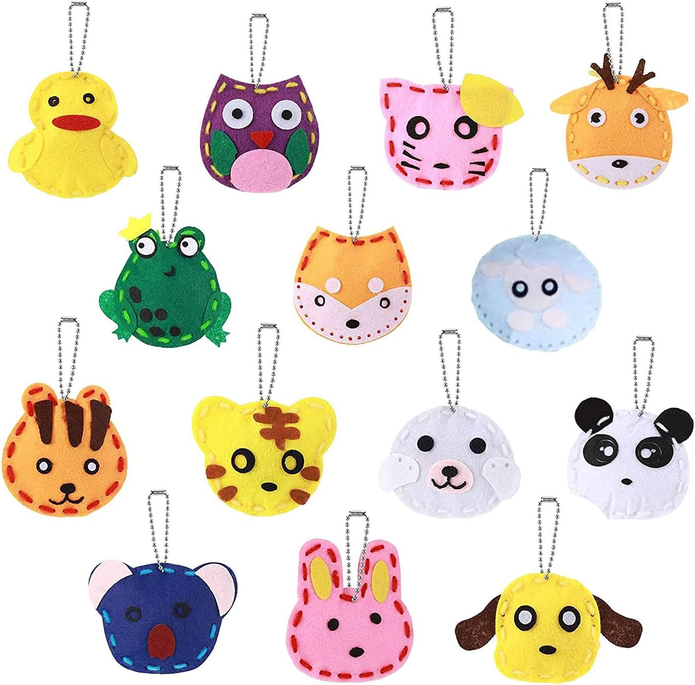 Fineder 14pcs DIY Sewing Kit for Kids, Felt Animal DIY