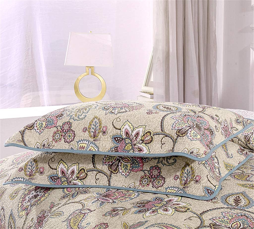 Colcha, Acolchada, Reversible, Diseño Patchwork, 230x250cm Colcha con Funda de Almohada Colcha Manta de Cama + Fundas de Almohada Patchwork, Juego de 3 Piezas de Funda de,