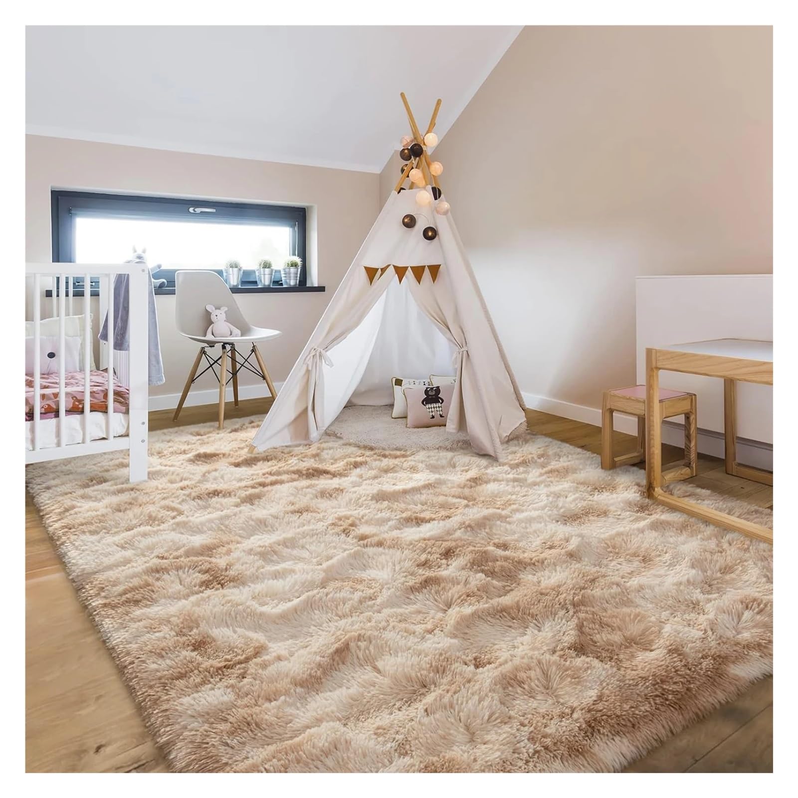 Descente de lit gris moderne effet tie-dye 80x120cm