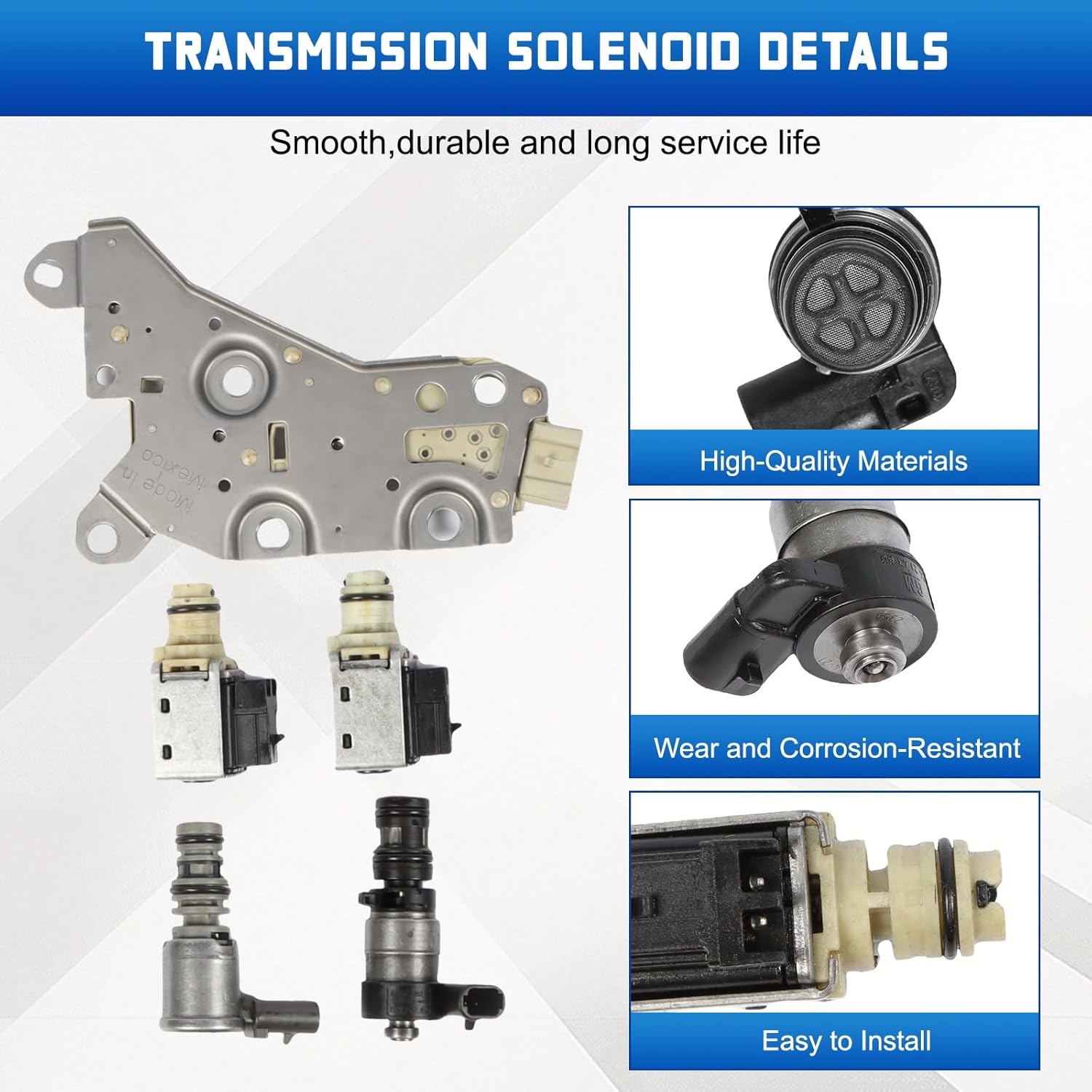 1set 4T40E 4T45E Automatic Transmission Solenoid with Control Board Transmission Solenoid Kit Set Replacement for Chevy Cobalt HHR Malibu Pontiac Saturn L300 2004-On