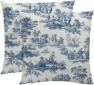 NIULAA Luxus Samt Kissenbezug 40x40 Blau Kissenbezüge 2er Set Weich Sofakissen Vintage Quadratisch Dekokissen Aesthetic Kissen Dekoartikel Mit Doppelseitig Französisches Landhausdesign