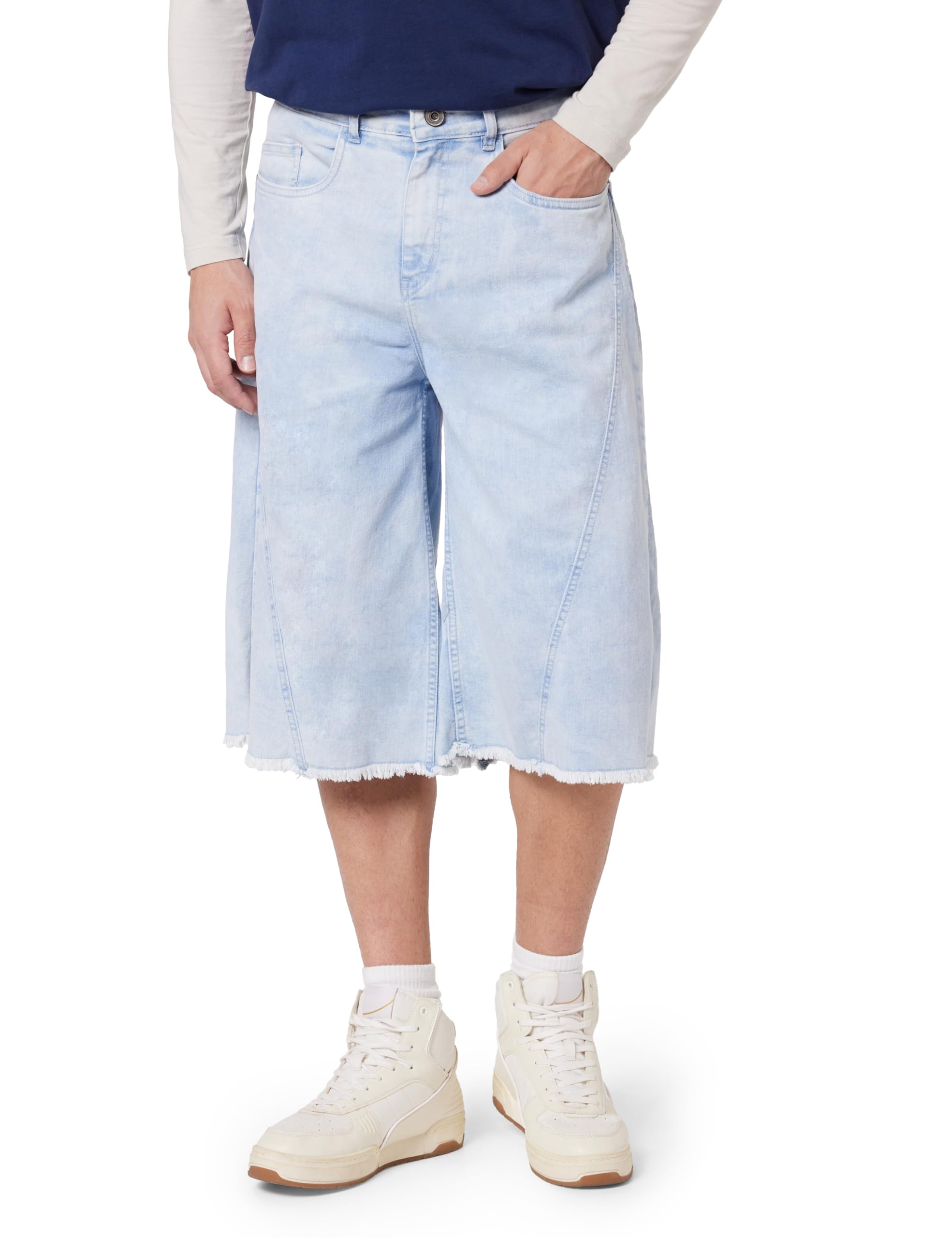 styli Men Denim Jorts with Embossed Pocket Detail-picture-26