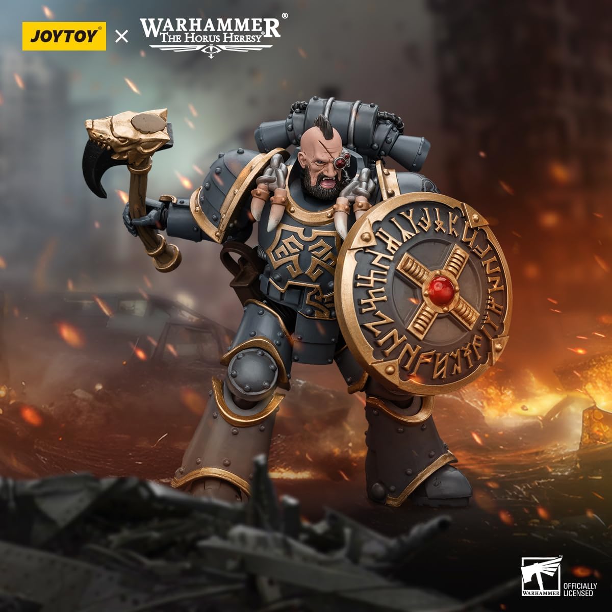 JoyToy Warhammer 30k The Horus Heresy Space Wolves 1/18 Scale Collectible Action Figure: Space Wolves Grey Slayer Pack Huscarl