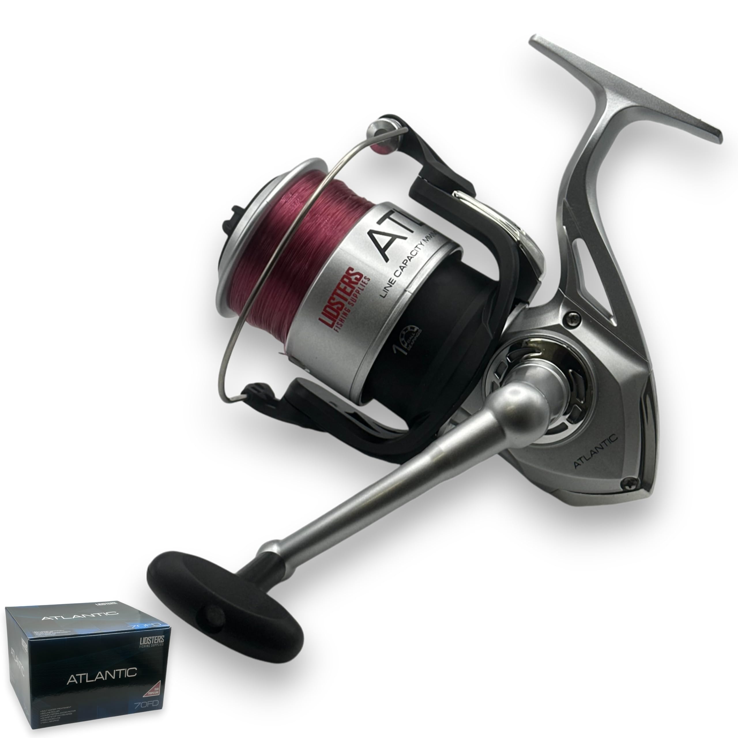 2 carretes grandes Atlantic 7000 FD para pesca marítima, línea 70