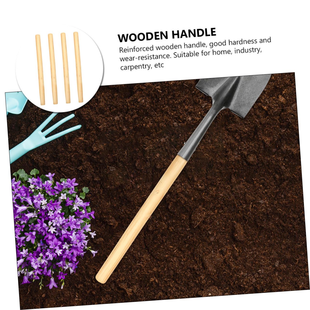 ifundom Manici in Legno per Attrezzi da Giardino 4 Pezzi Beige, Sostituzione Manico Comodo per Attrezzi Manuali, per Carpenteria e Industria