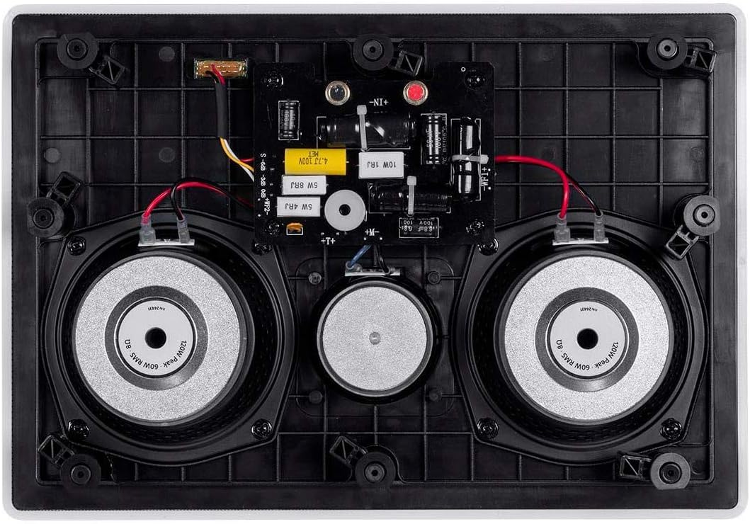 Monoprice 3-Way Carbon Fiber in-Wall Speaker Center Channel - Dual 5.25-inch (Single) with Ribbon Tweeter - Amber Series Black