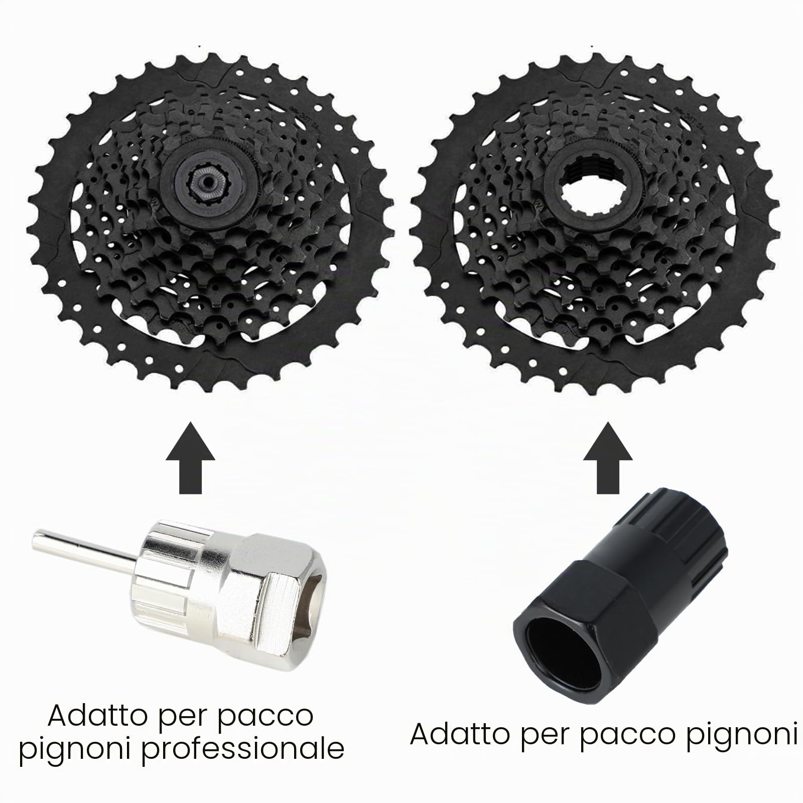 Kit Attrezzi Catena per Bici, Estrattore Pedivella Bici, Attrezzi Bici, Freewheel Removal Tool, Per Catene da 7, 8, 9, 10, 11 Velocità Cassette