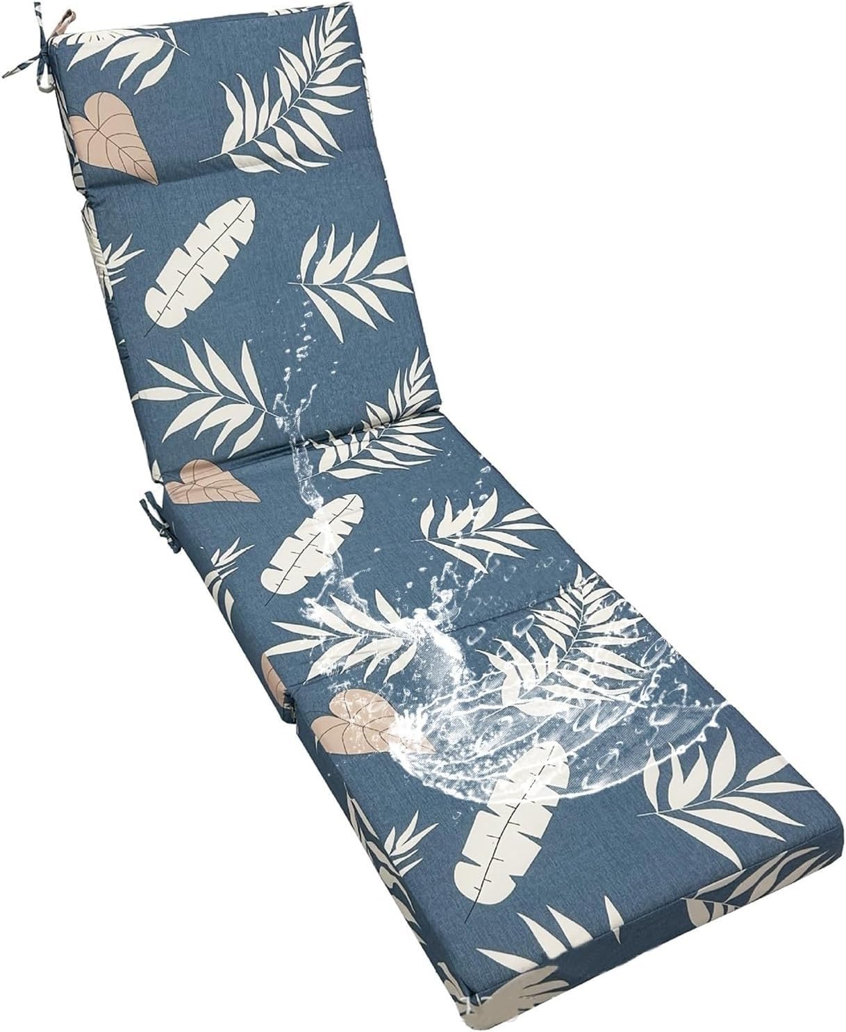 Transat Terrasse Coussin Bain de Soleil Imperméable Anti UV 180x53 cm Style F