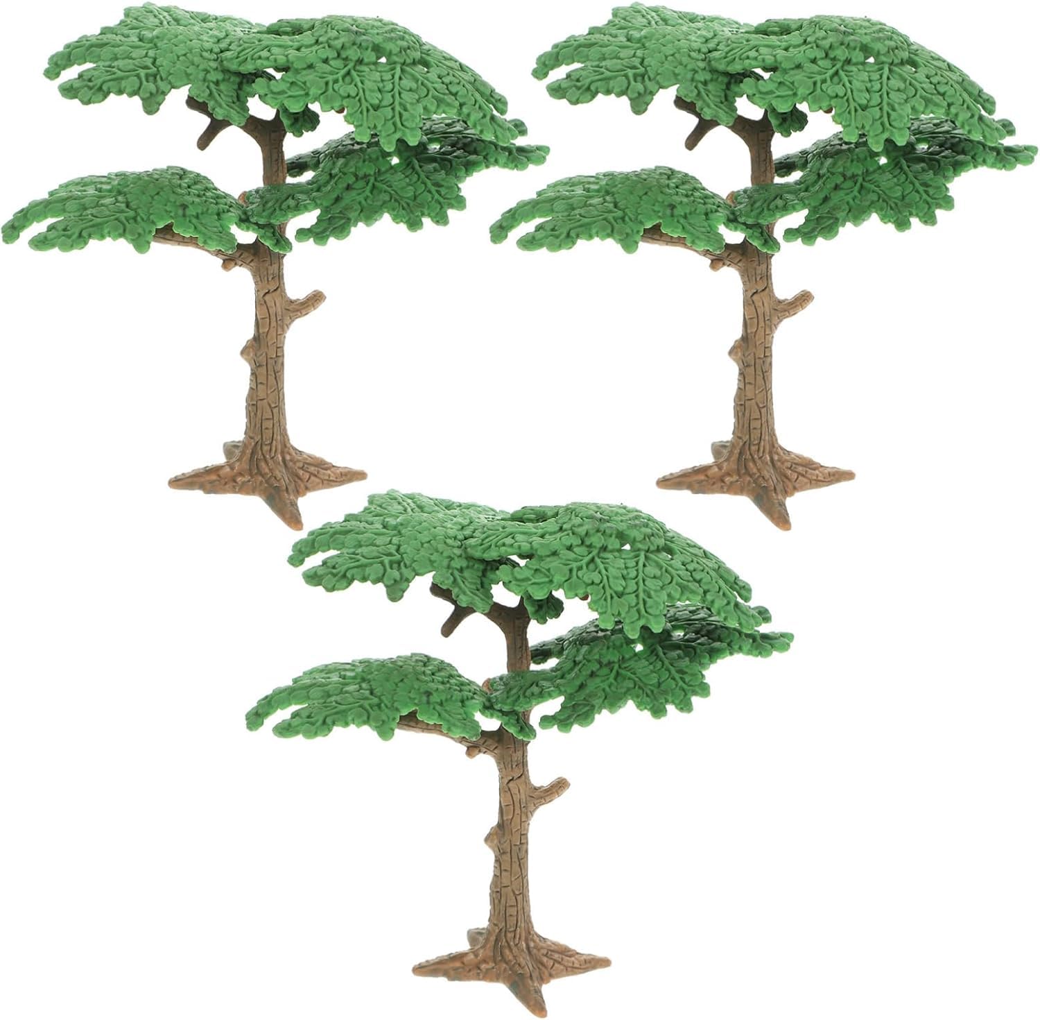 3Pcs Fake Trees Model Cypress Miniature Artificial Tree Train Miniature Scenery Architecture Trees Railroad Diorama Tree Fake Plants for DIY Scenery Landscape Dollhouse