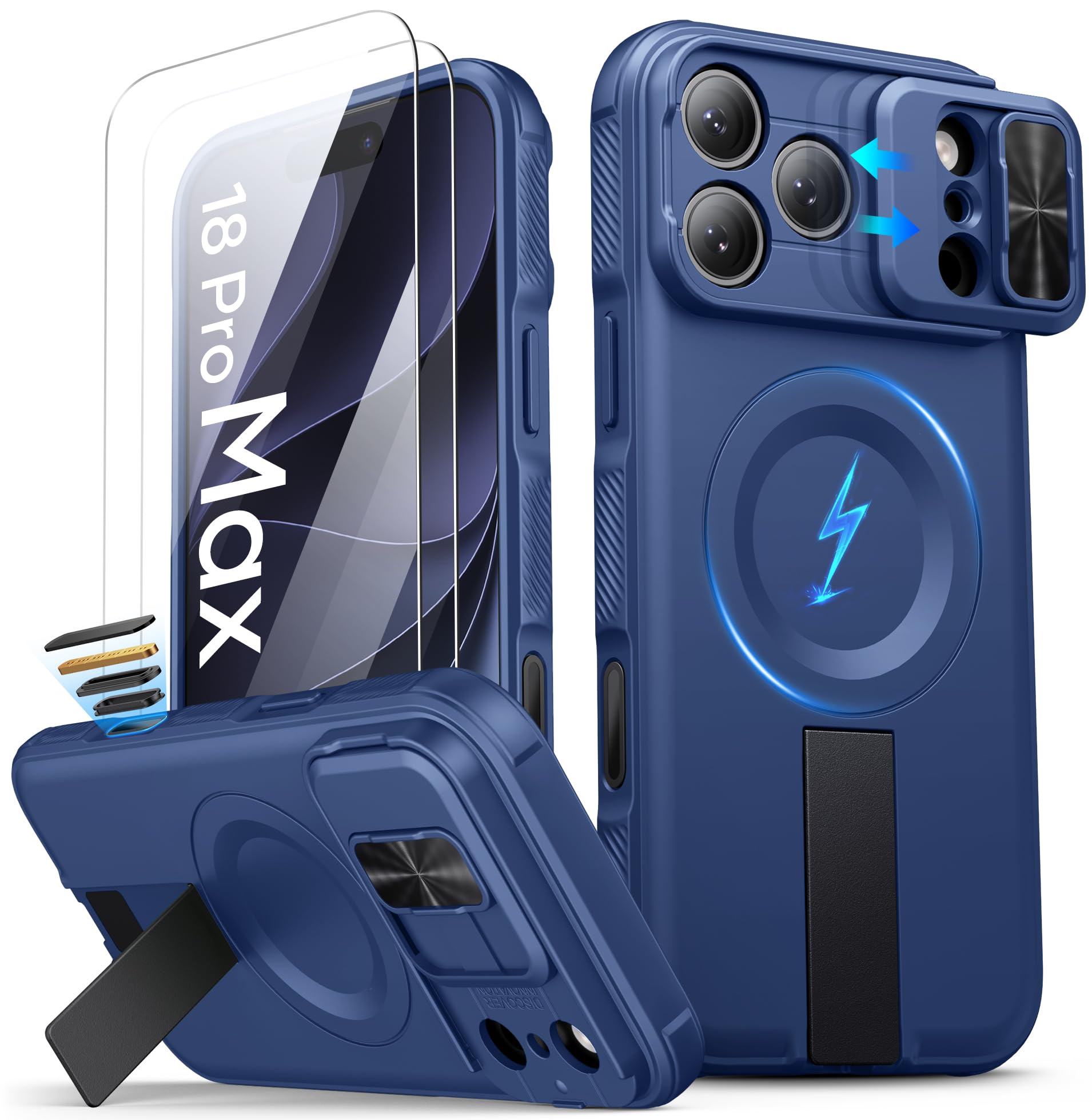 ATATOO for iPhone 18 Pro Max Case Magnetic & Stand, Fit for MagSafe, Blue