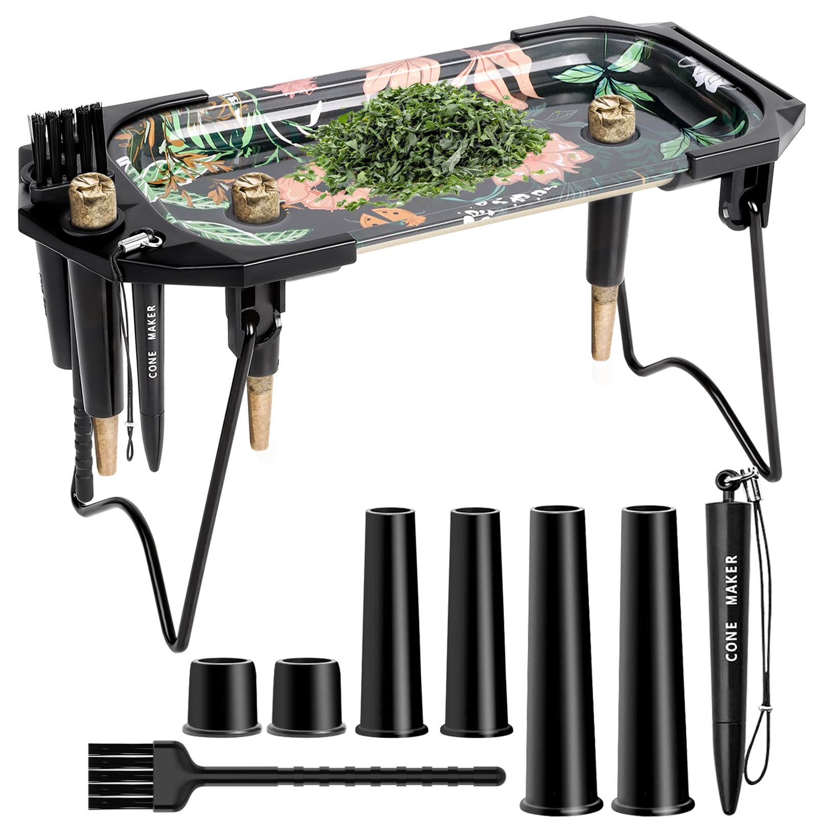 Metal Rolling Tray with Cone Loader, Complete Smoking Accessories