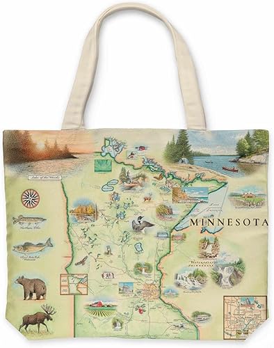 Vista 45 de Xplorer Maps Bolsa de lona con asas, bolsa de compras de comestibles de tela, bolsa reutilizable y ecológica, 100% algodón, lavable California’s