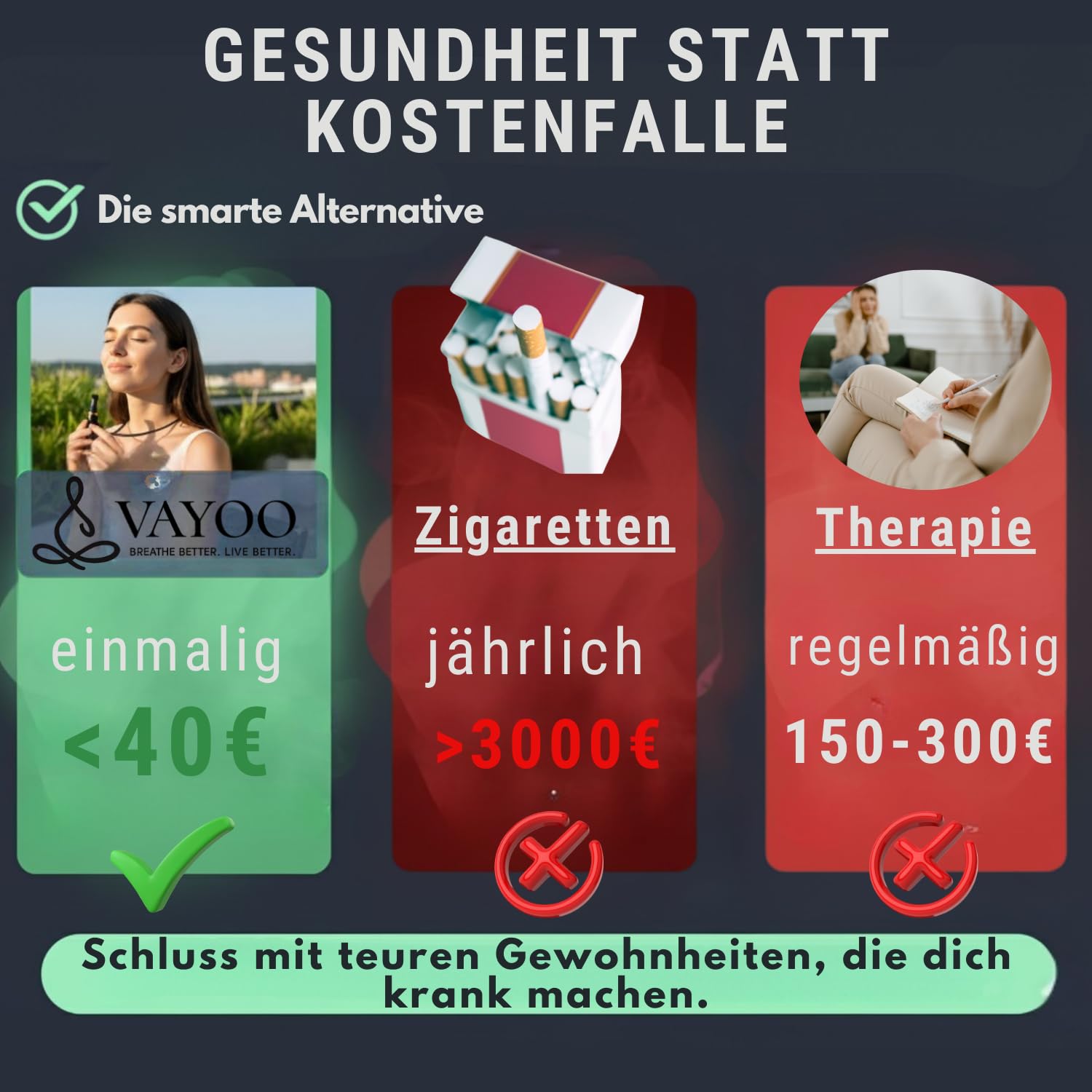 Rauchentwöhnung Hilfsmittel I VERSTELLBARER WIDERSTAND I Nikotin- & Chemiefrei I Atemkette Rauchentwöhnung mit Geschmack I Rauchentwöhnungspfeife z. Rauchen aufhören | Simuliertes Rauchgefühl | Dunkel