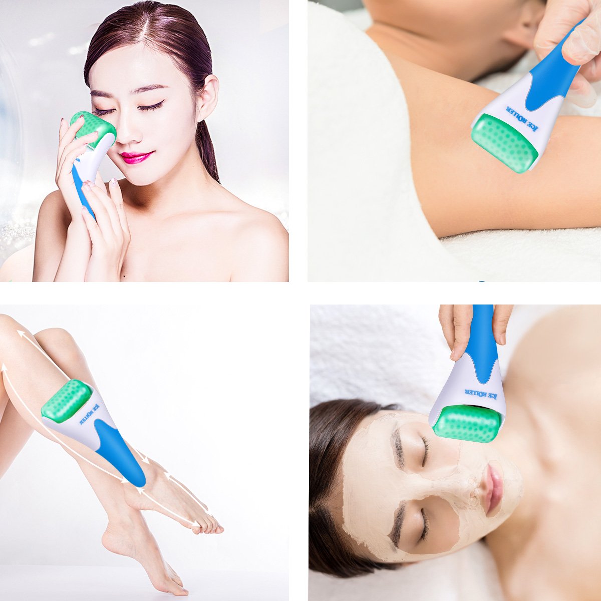 LATME Ice Roller for Face Eyes,Womens Gifts,Face Massager Roller Puffiness Migraine Pain Relief and Minor Injury(Green) : Beauty & Personal Care