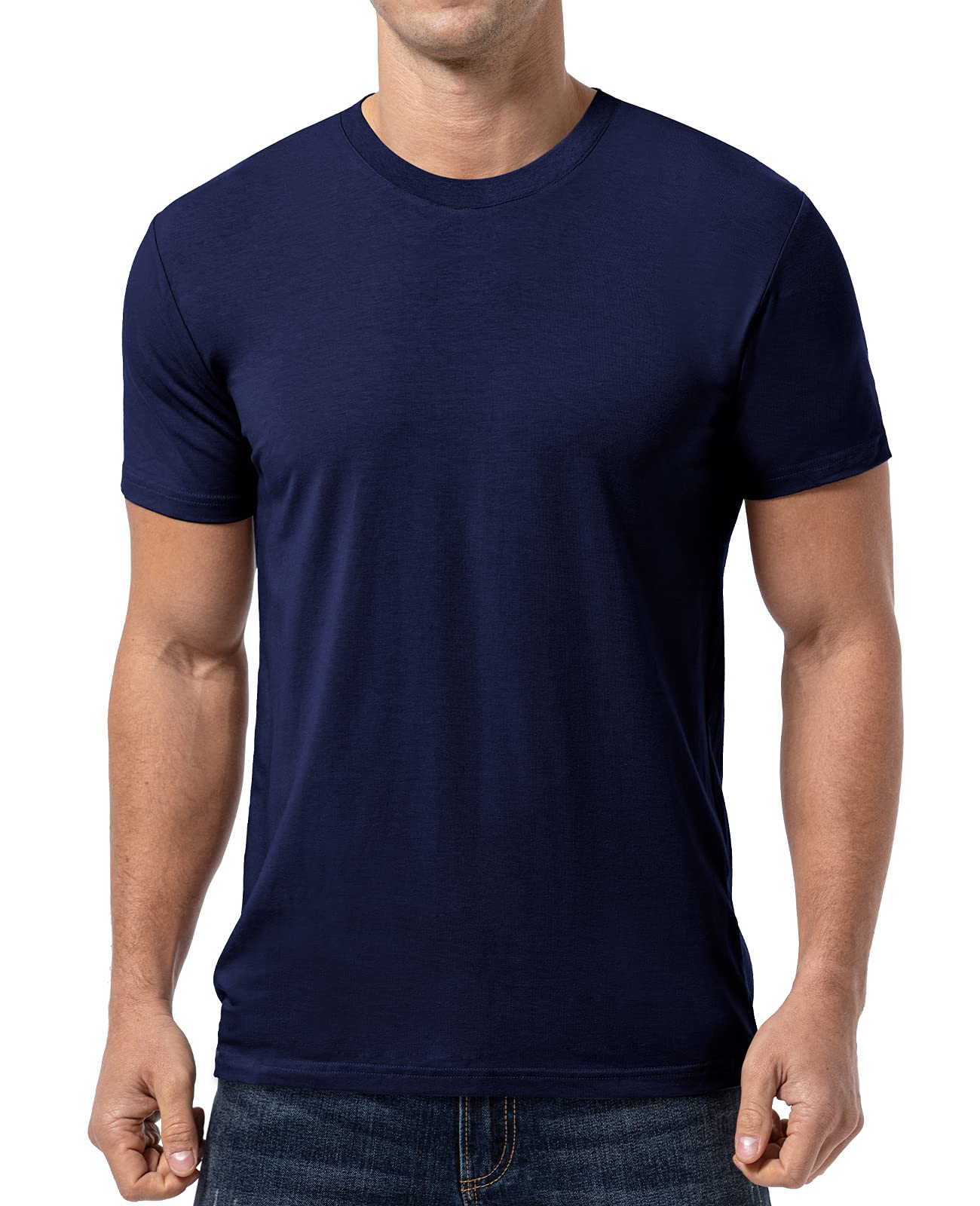 QUALFORT Men's Ultra Soft Shirt for Men Lightweight Cooling Short Sleeve Casual Basic Tee Shirt